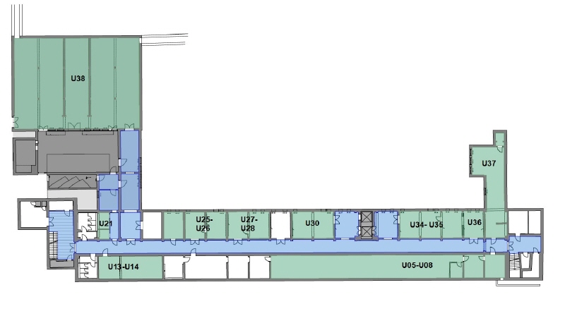 Grundriss der vakanten Flächen (grün markiert)