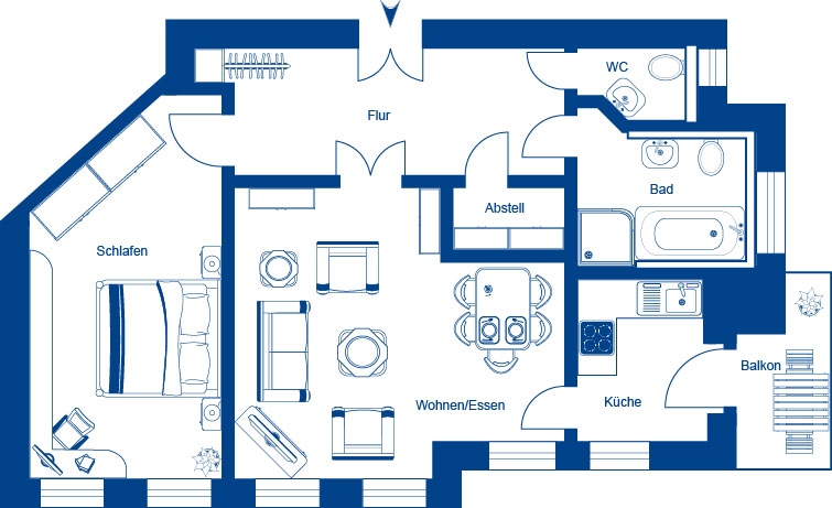 Grundriss WE 01 (Erdgeschoss links)