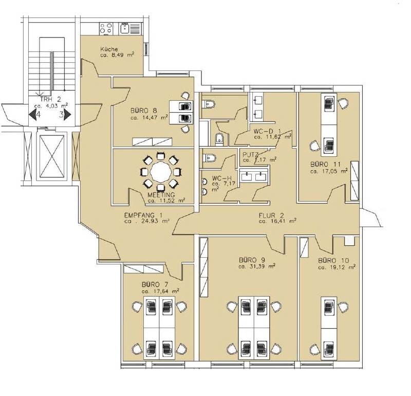 Grundriss Teilfläche ca 206 qm