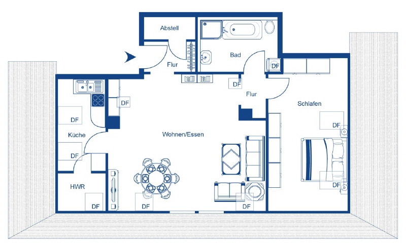 Grundriss WE 11, Dachgeschoss rechts