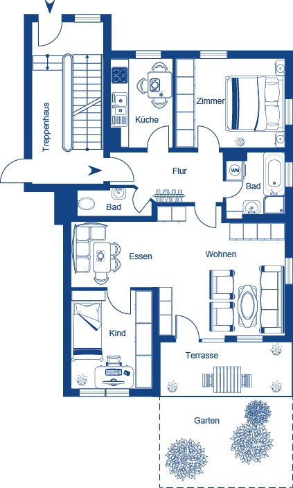 Grundriss WE 15 (Erdgeschoss links)